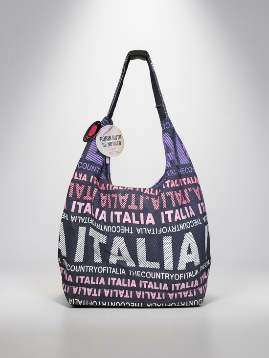 Robin Ruth Handbags - Italia Robin Ruth Distressed Black, Pink & Purple Logo Hobo Bag NWT!